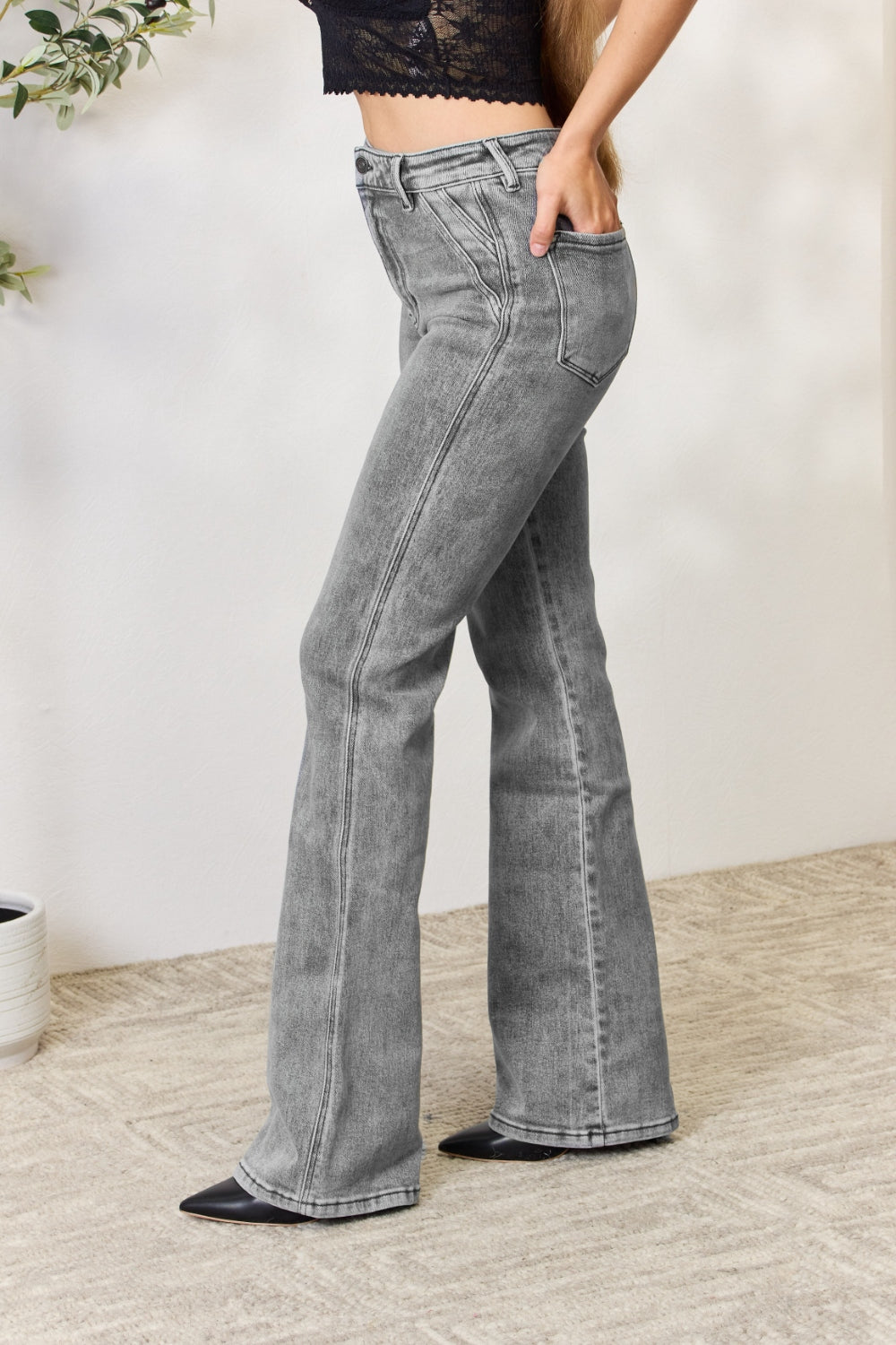 Kancan High Waist Slim Flare Jeans