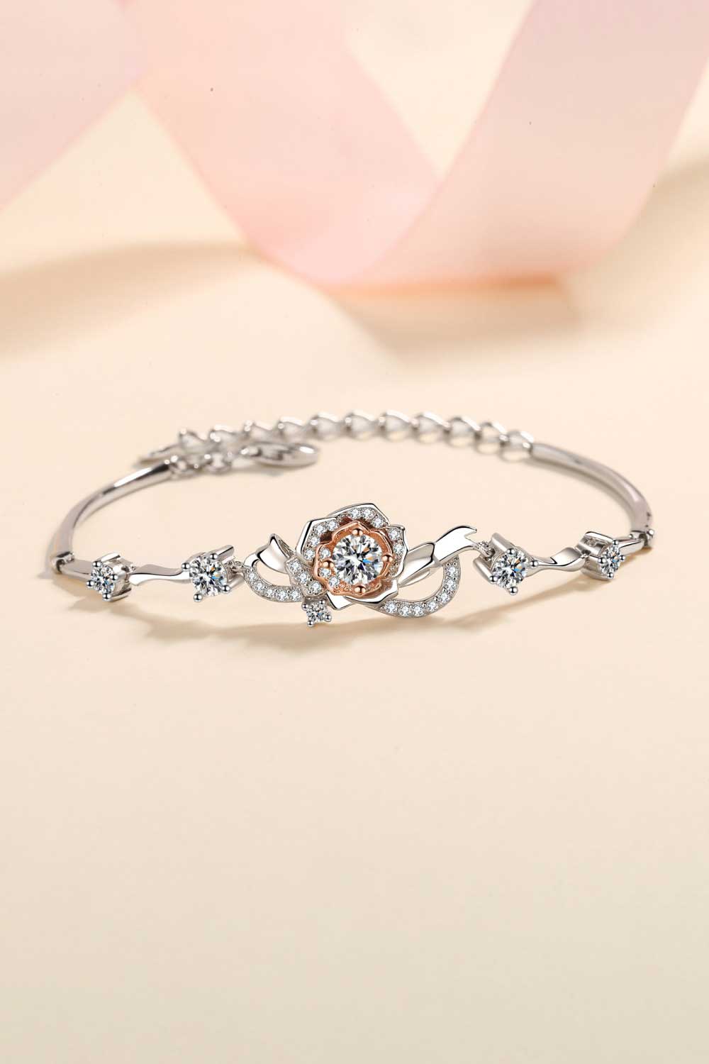 925 Sterling Silver Moissanite Bracelet - Runway Regalia