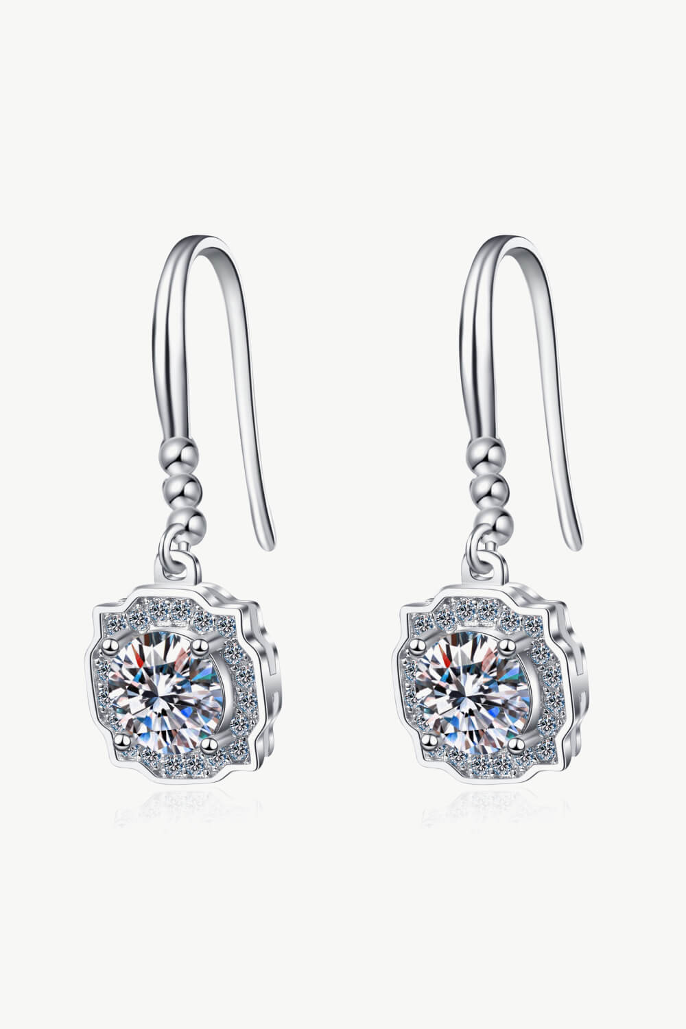 925 Sterling Silver Moissanite Hook Earrings - Runway Regalia