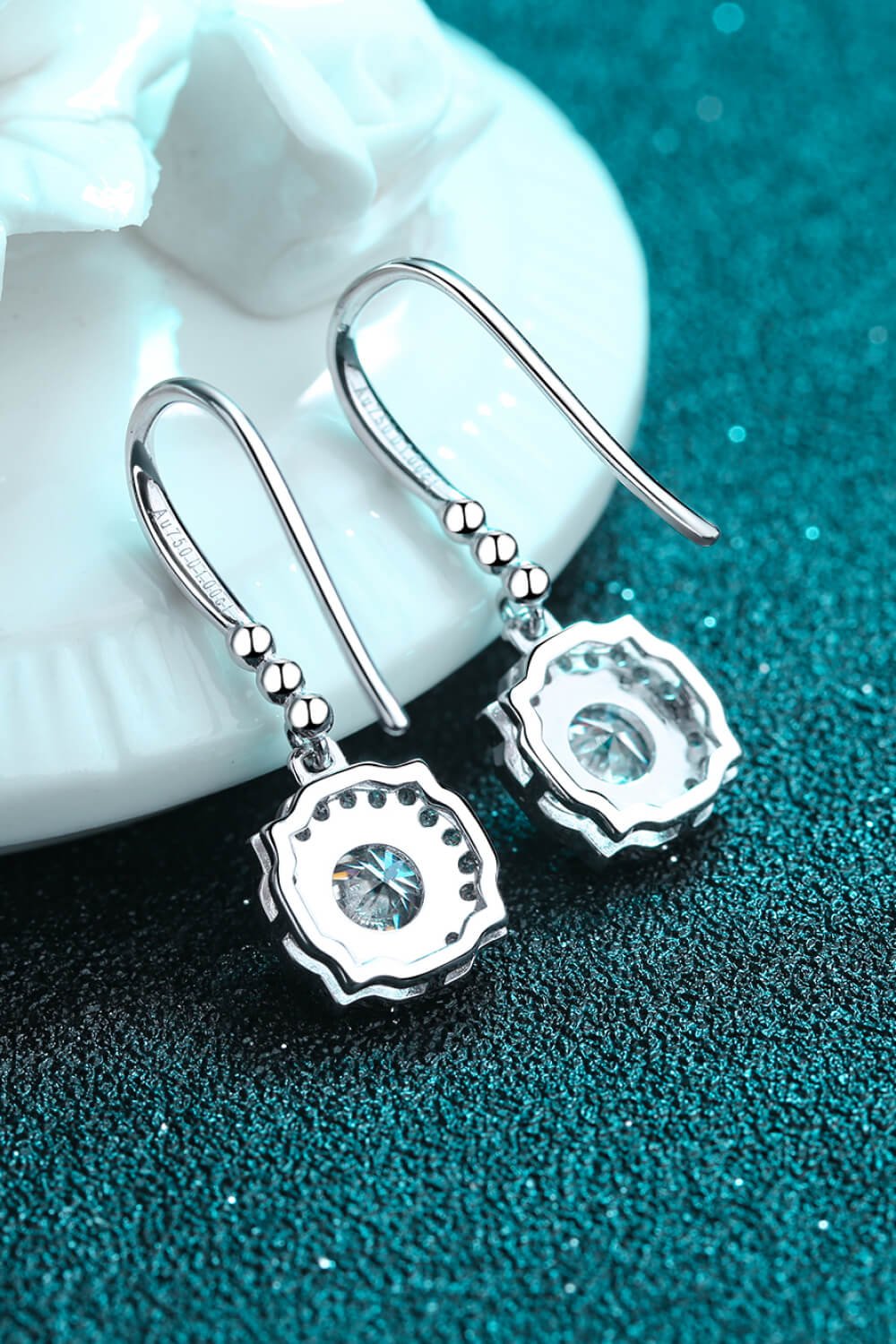 925 Sterling Silver Moissanite Hook Earrings - Runway Regalia