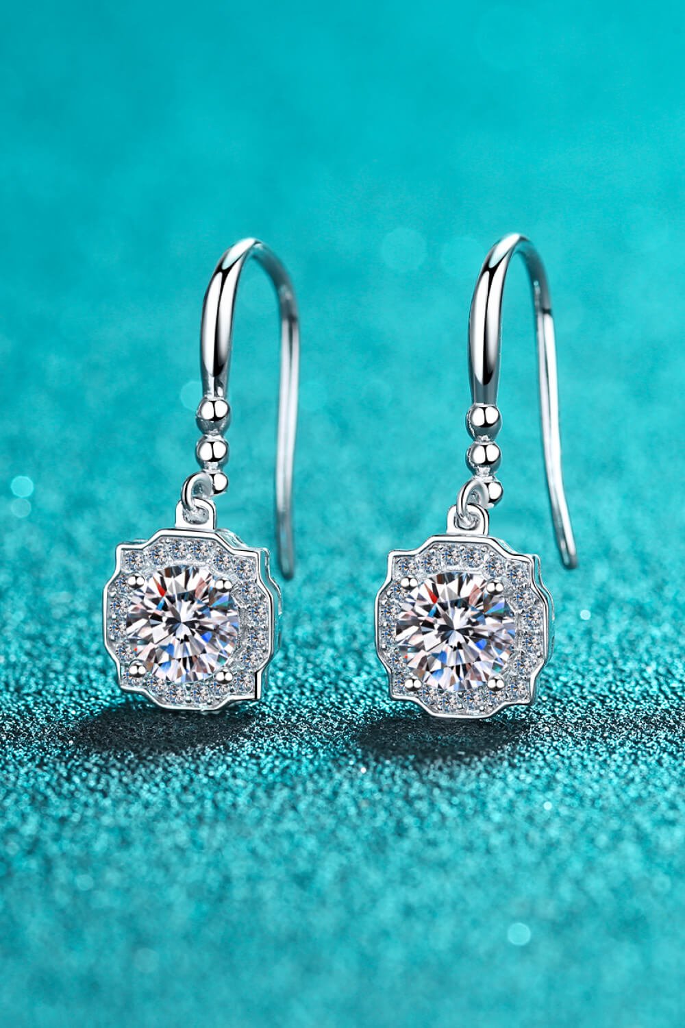 925 Sterling Silver Moissanite Hook Earrings - Runway Regalia