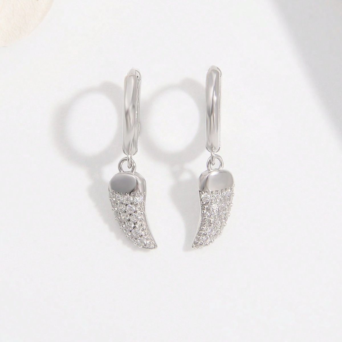 925 Sterling Silver Zircon Chili Shape Earrings - Runway Regalia