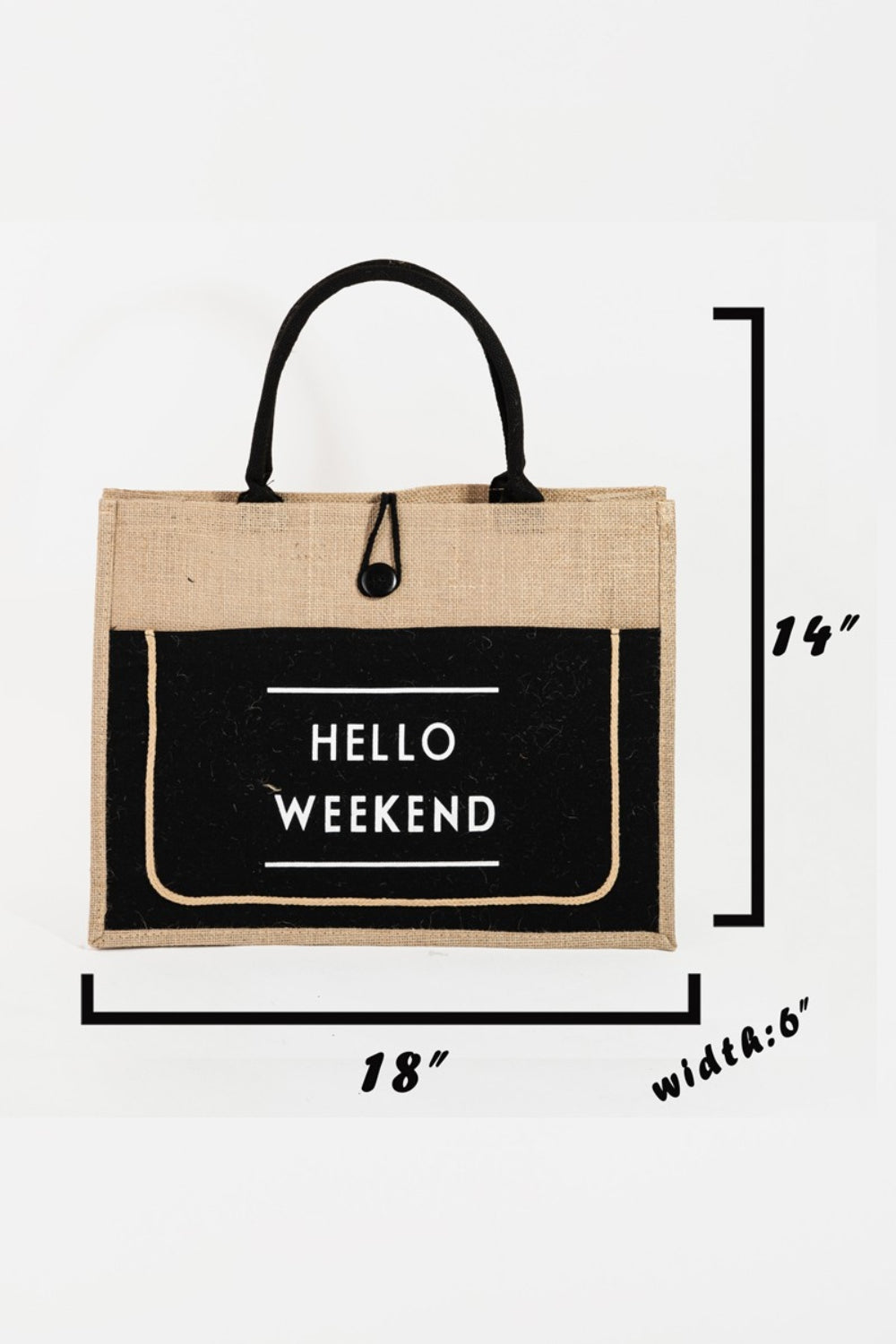 Bolsa de tela de arpillera Fame Hello Weekend