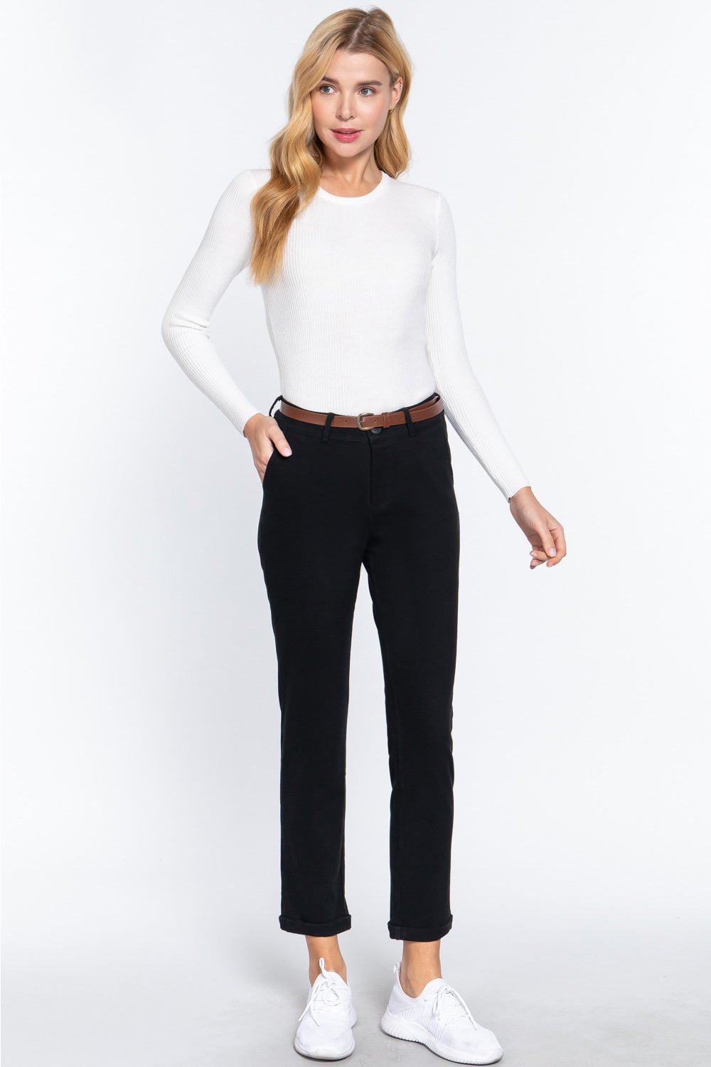 ACTIVE BASIC Cotton - Span Twill Straight Pants - Runway Regalia