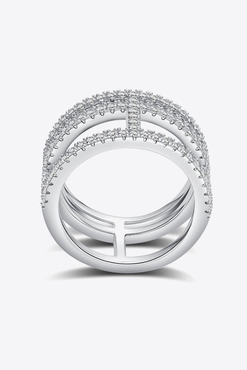 Adored Moissanite Cutout Wide Ring - Runway Regalia