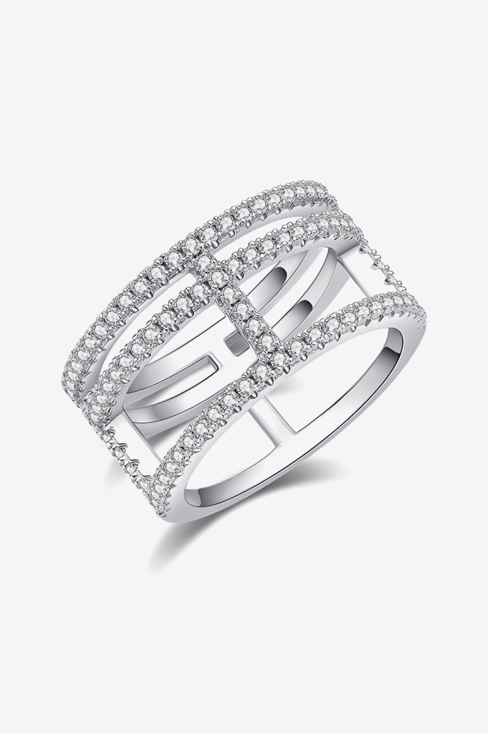 Adored Moissanite Cutout Wide Ring - Runway Regalia