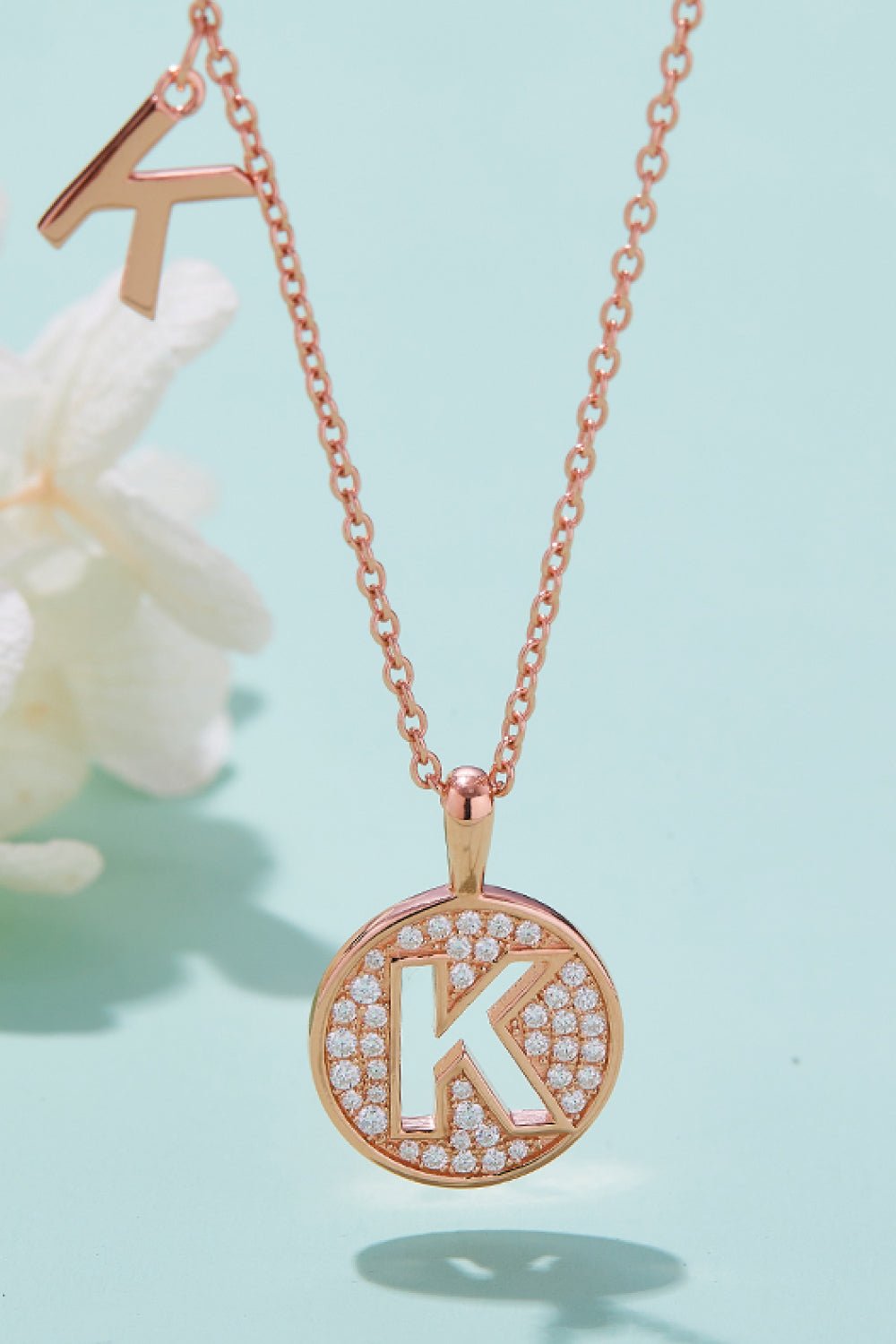 Adored Moissanite K to T Pendant Necklace - Runway Regalia