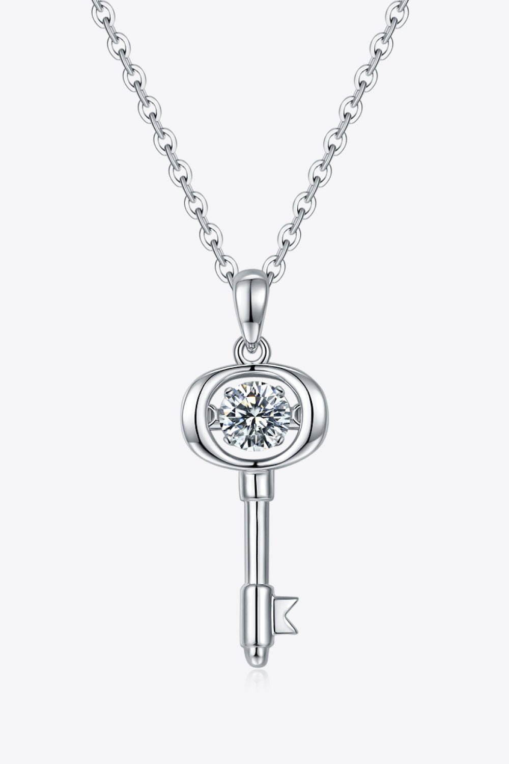 Adored Moissanite Key Pendant Necklace - Runway Regalia