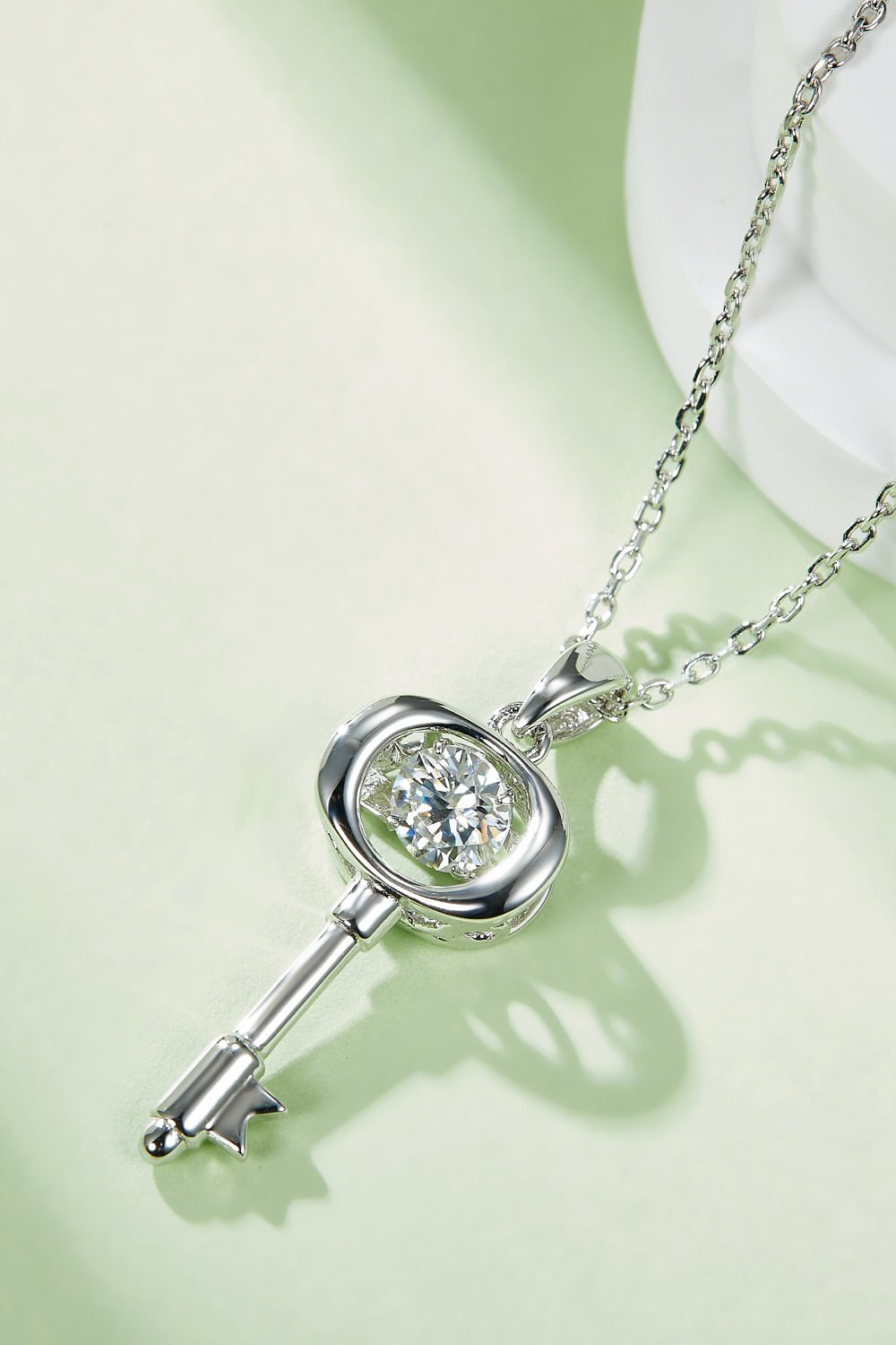 Adored Moissanite Key Pendant Necklace - Runway Regalia