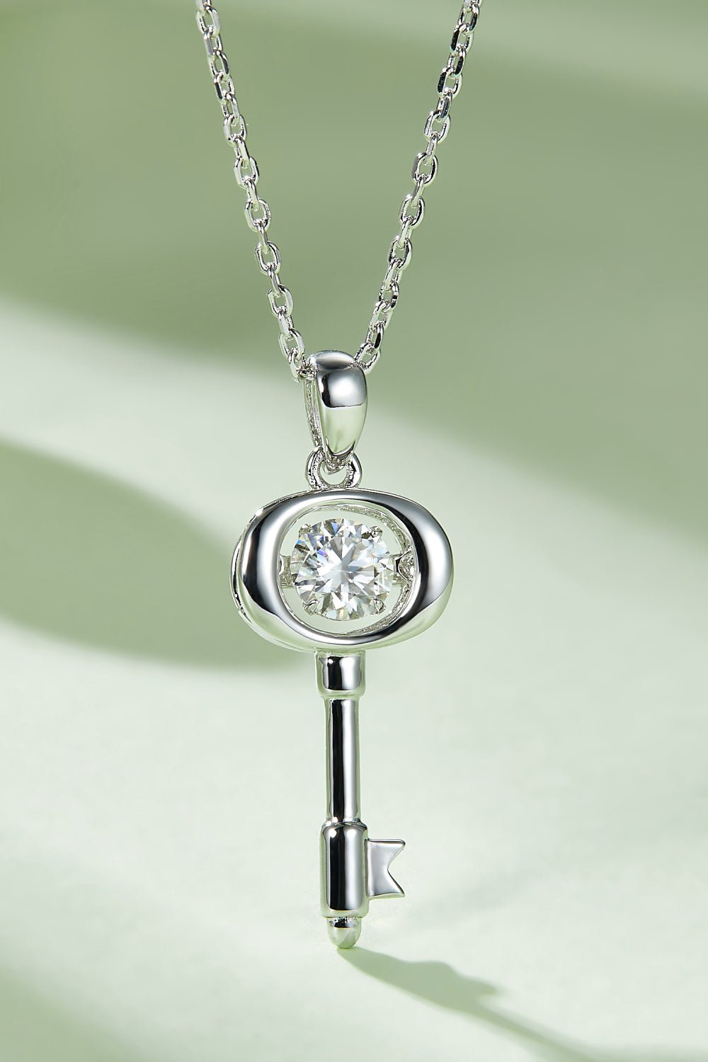 Adored Moissanite Key Pendant Necklace - Runway Regalia