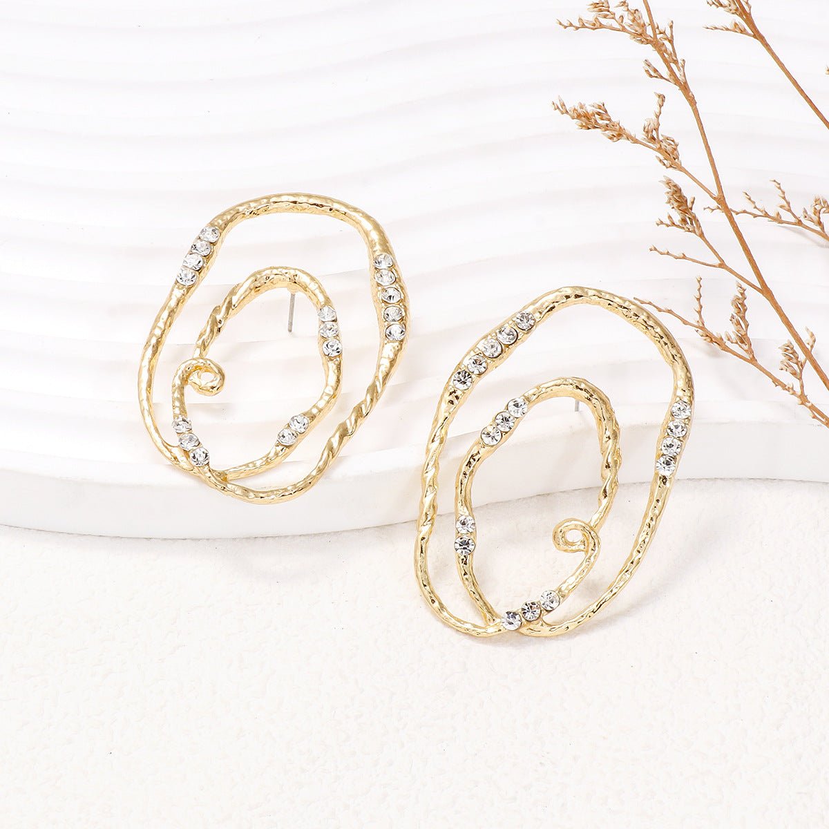 Alloy & Rhinestone Geometric Earrings - Runway Regalia