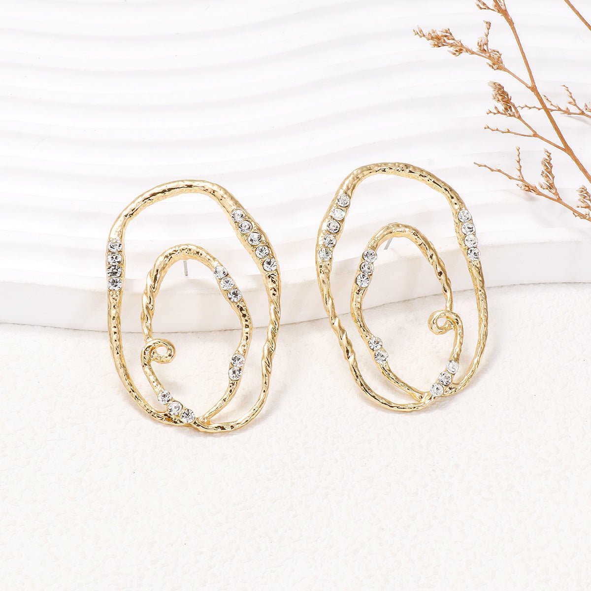 Alloy & Rhinestone Geometric Earrings - Runway Regalia