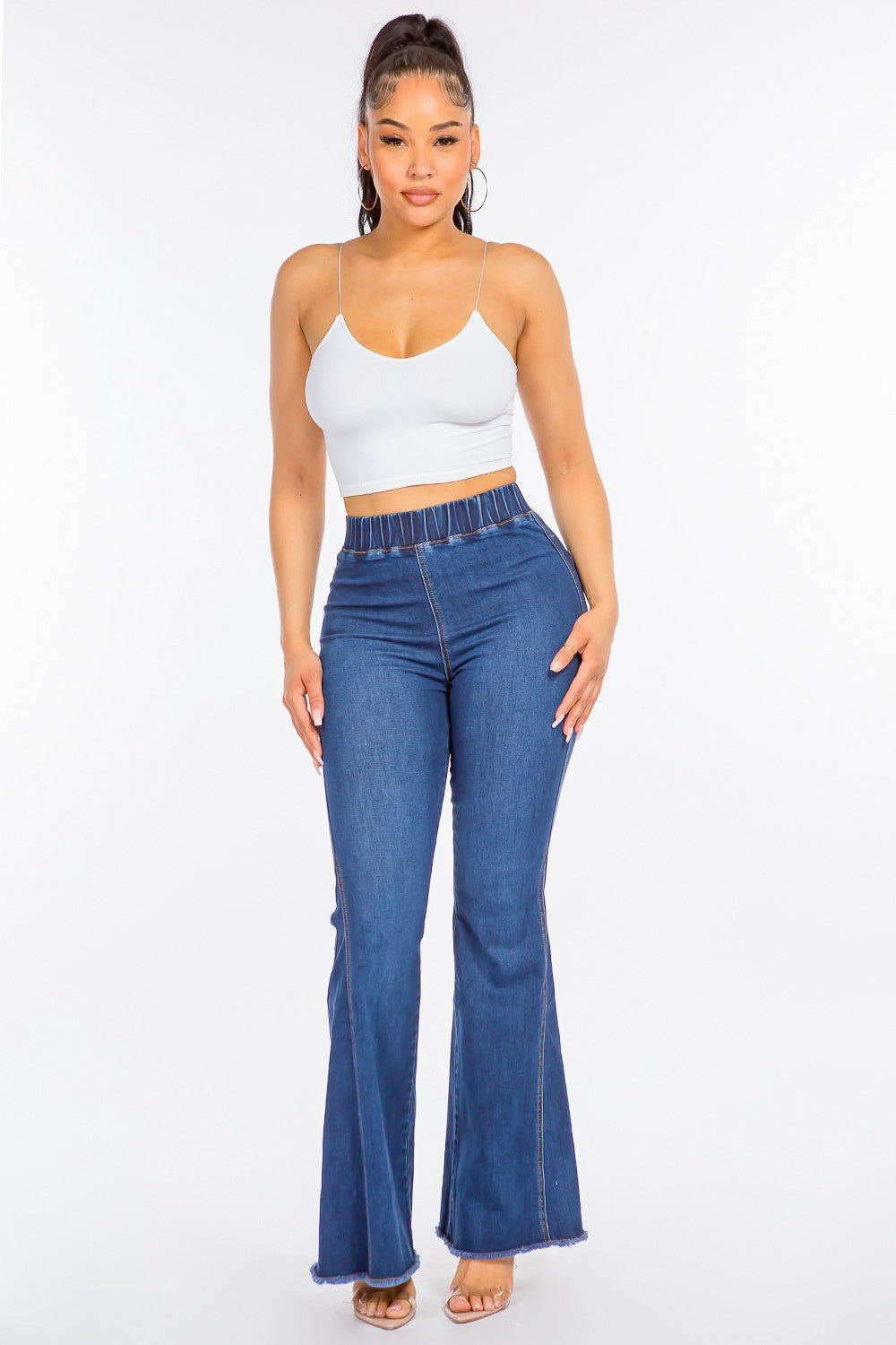 American Bazi High Waist Curvy Flare Jeans - Runway Regalia