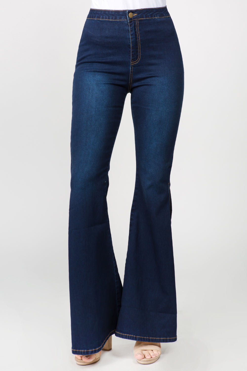 American Bazi Side Slit Flare Jeans - Runway Regalia