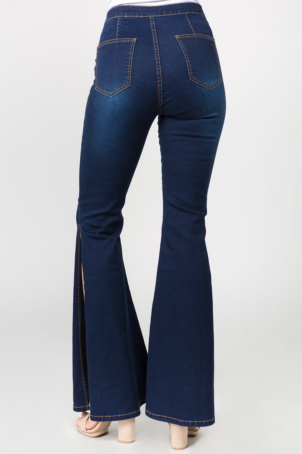 American Bazi Side Slit Flare Jeans - Runway Regalia