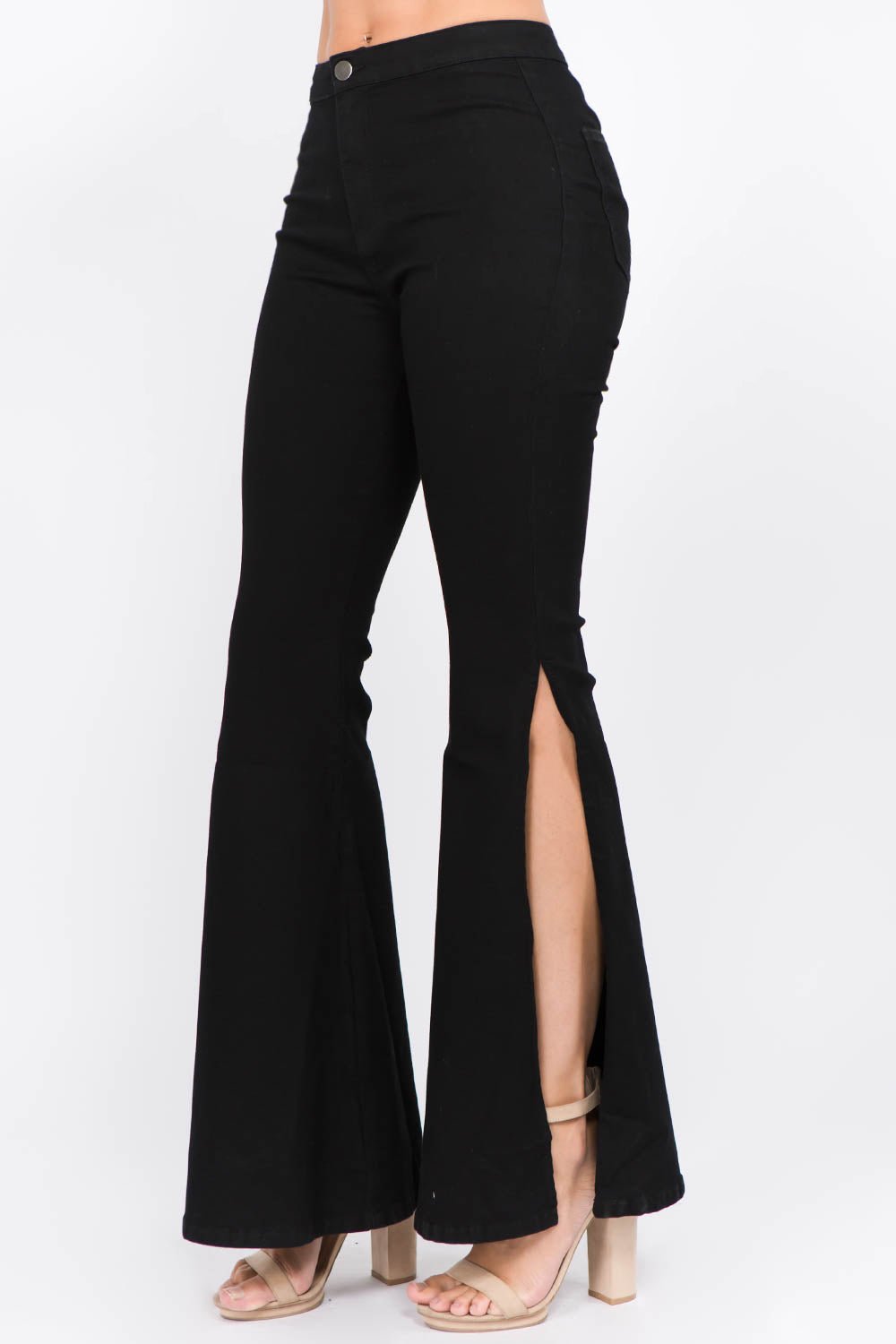 American Bazi Side Slit Flare Jeans - Runway Regalia