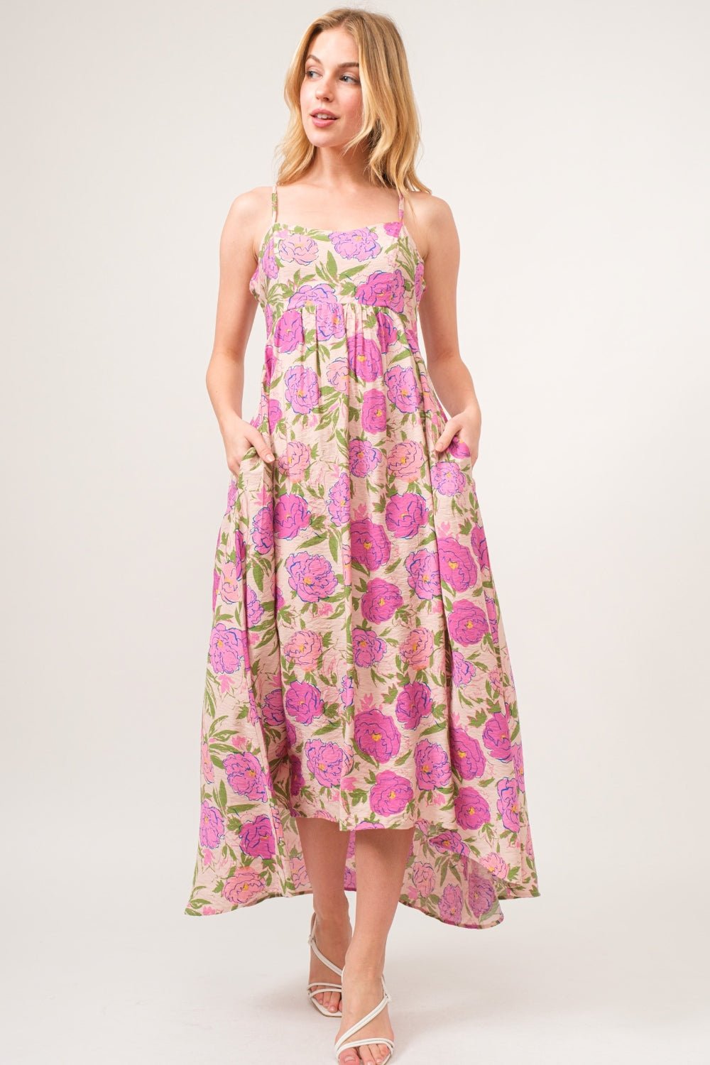 And The Why Floral High - Low Hem Cami Dress - Runway Regalia