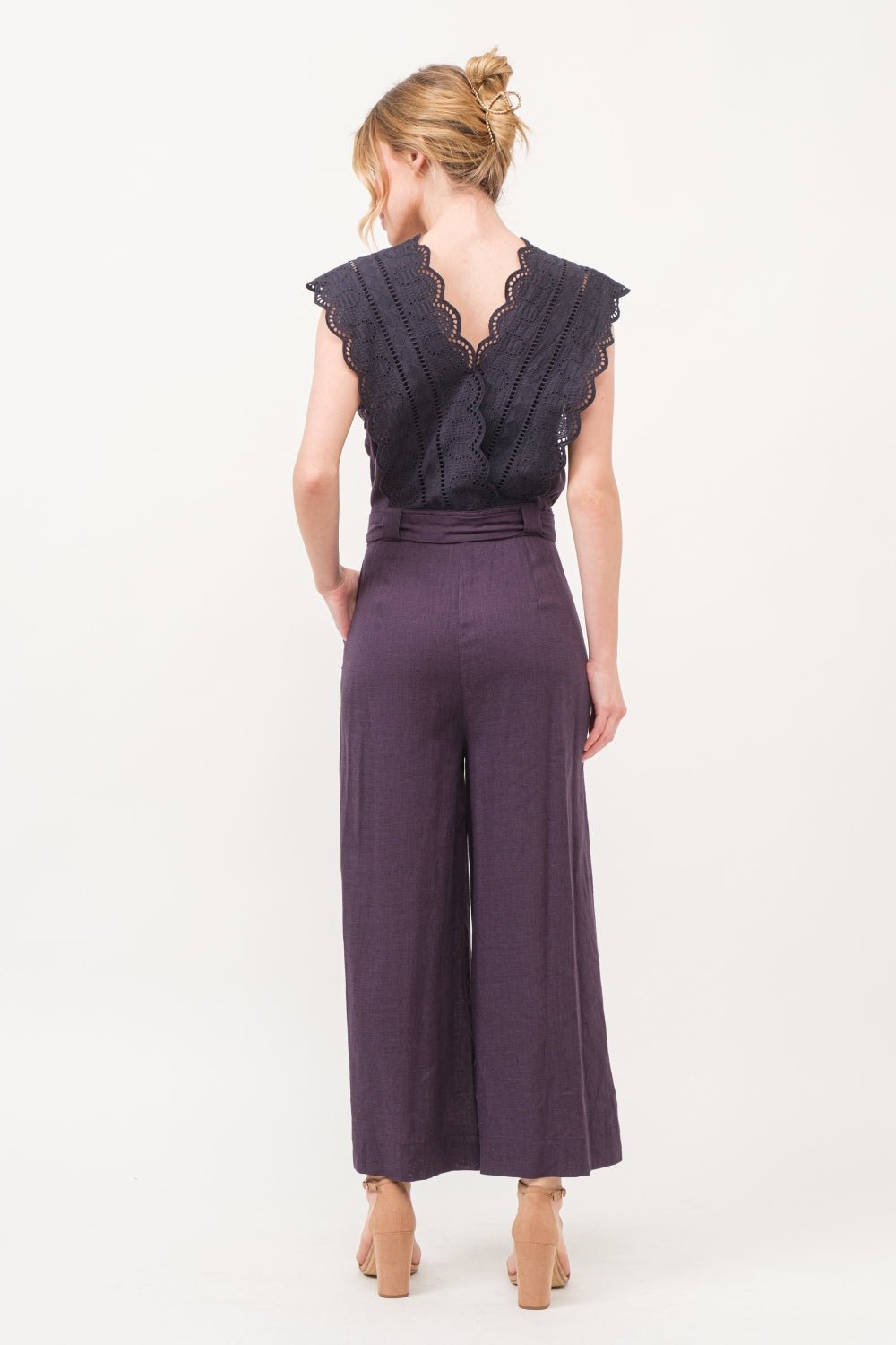 And The Why Laced Surplice Tie Waist Jumpsuit - Runway Regalia