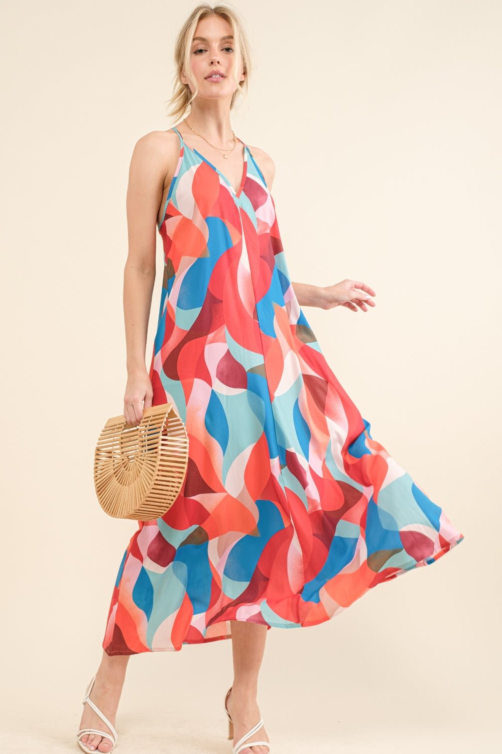 And the Why Printed Crisscross Back Cami Dress - Runway Regalia