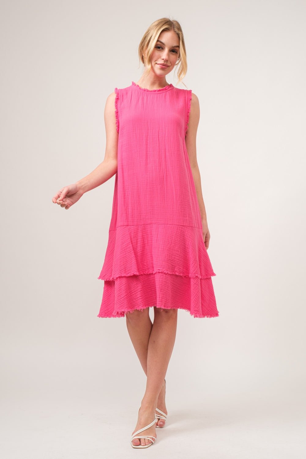 And The Why Washed Fringe Detail Tiered Dress - Runway Regalia