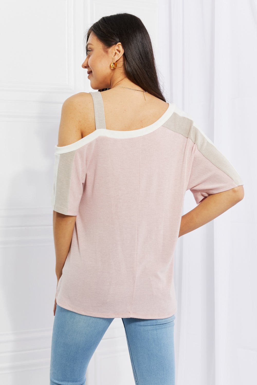 Andree by Unit Full Size Something Simple Cold Shoulder Tee - Runway Regalia