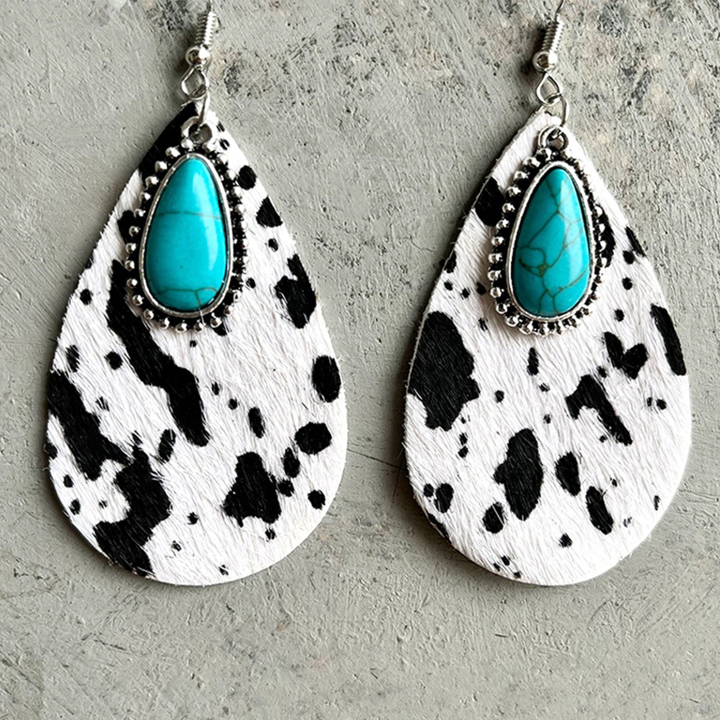 Artificial Turquoise Teardrop Earrings - Runway Regalia