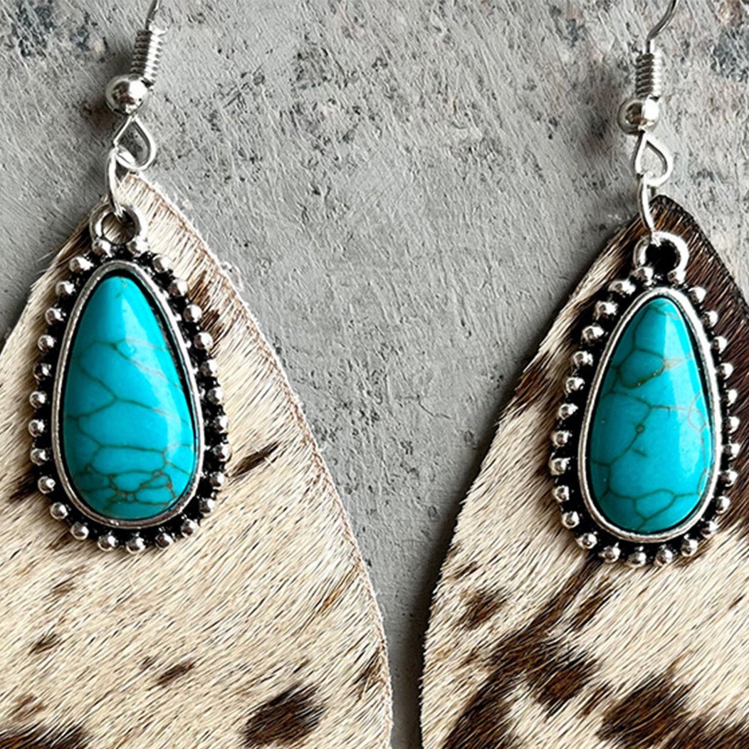 Artificial Turquoise Teardrop Earrings - Runway Regalia