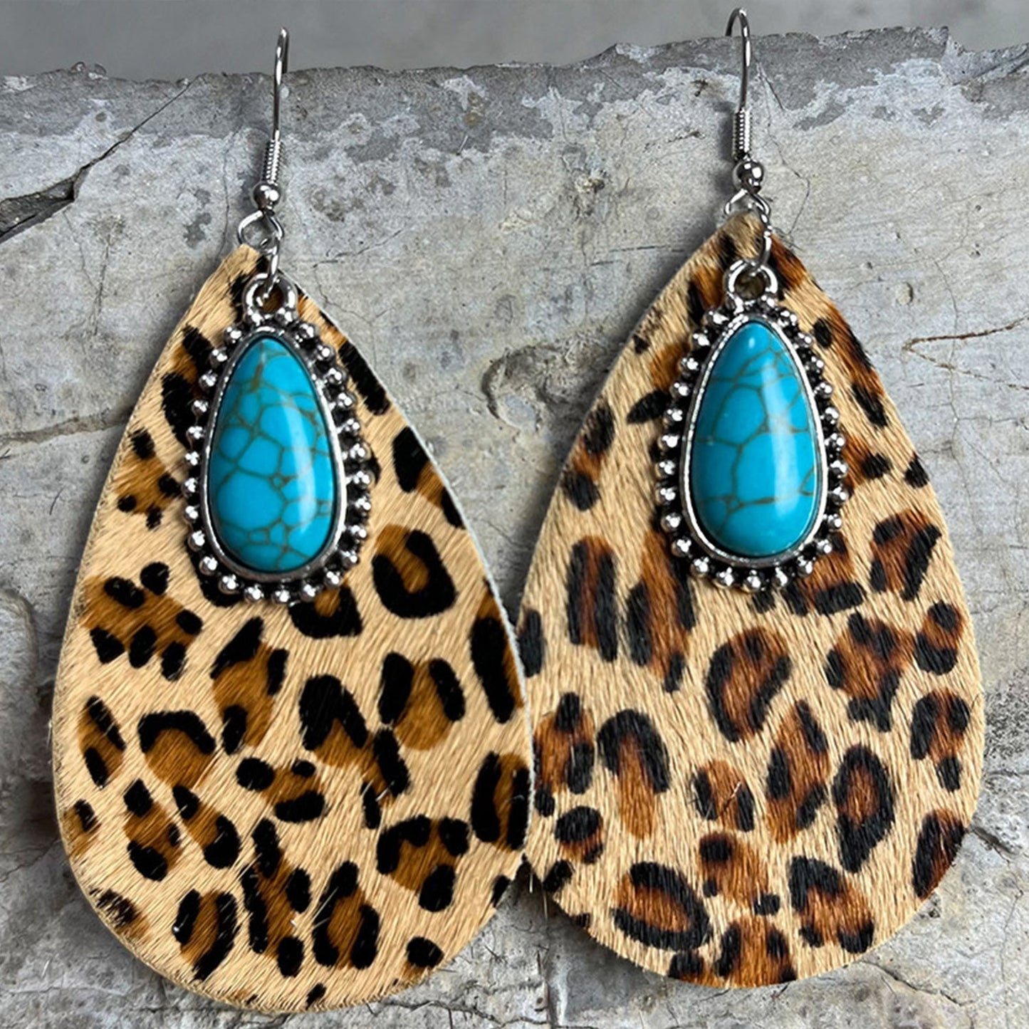 Artificial Turquoise Teardrop Earrings - Runway Regalia