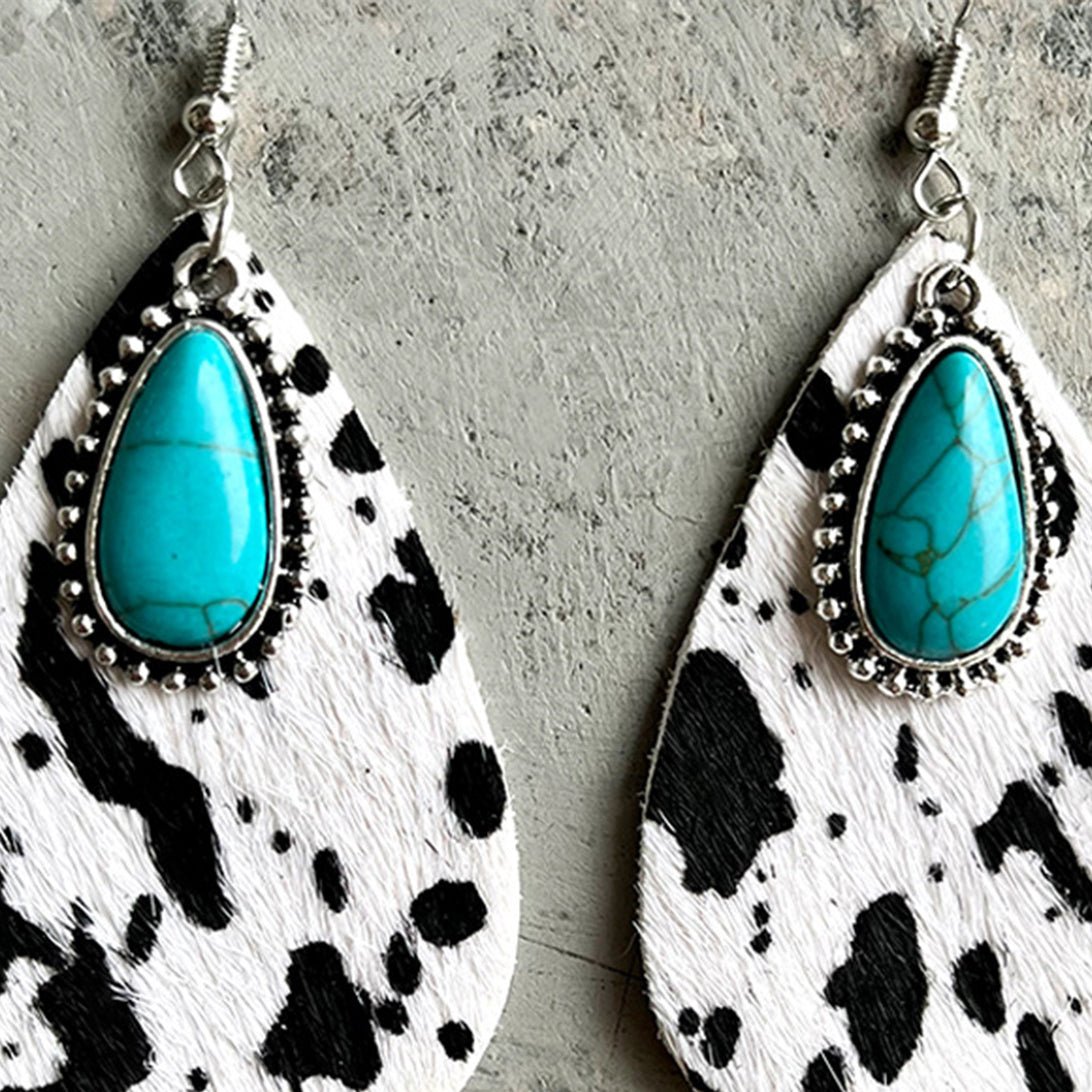 Artificial Turquoise Teardrop Earrings - Runway Regalia