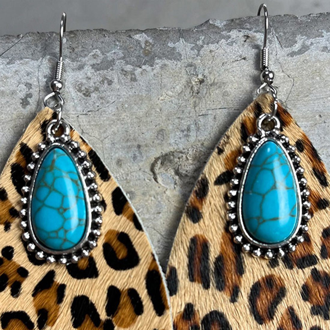 Artificial Turquoise Teardrop Earrings - Runway Regalia