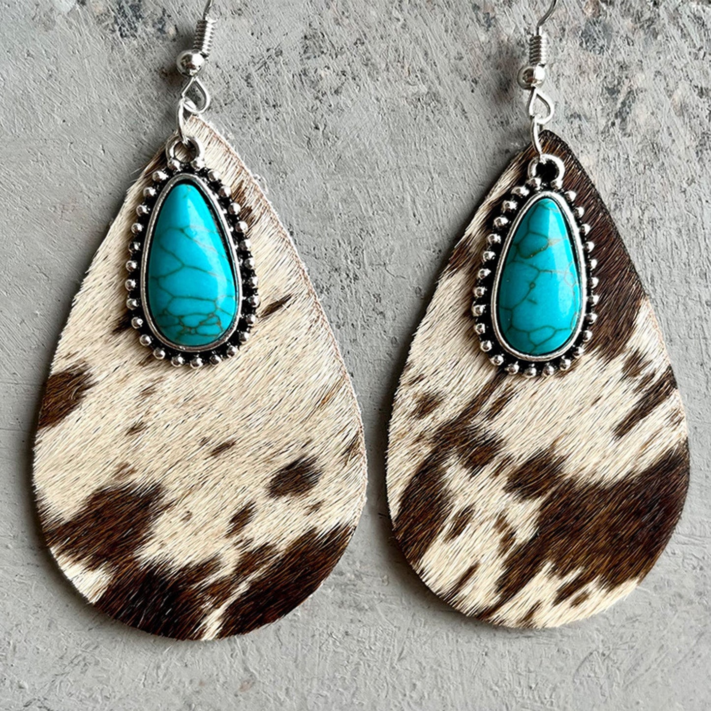 Artificial Turquoise Teardrop Earrings - Runway Regalia