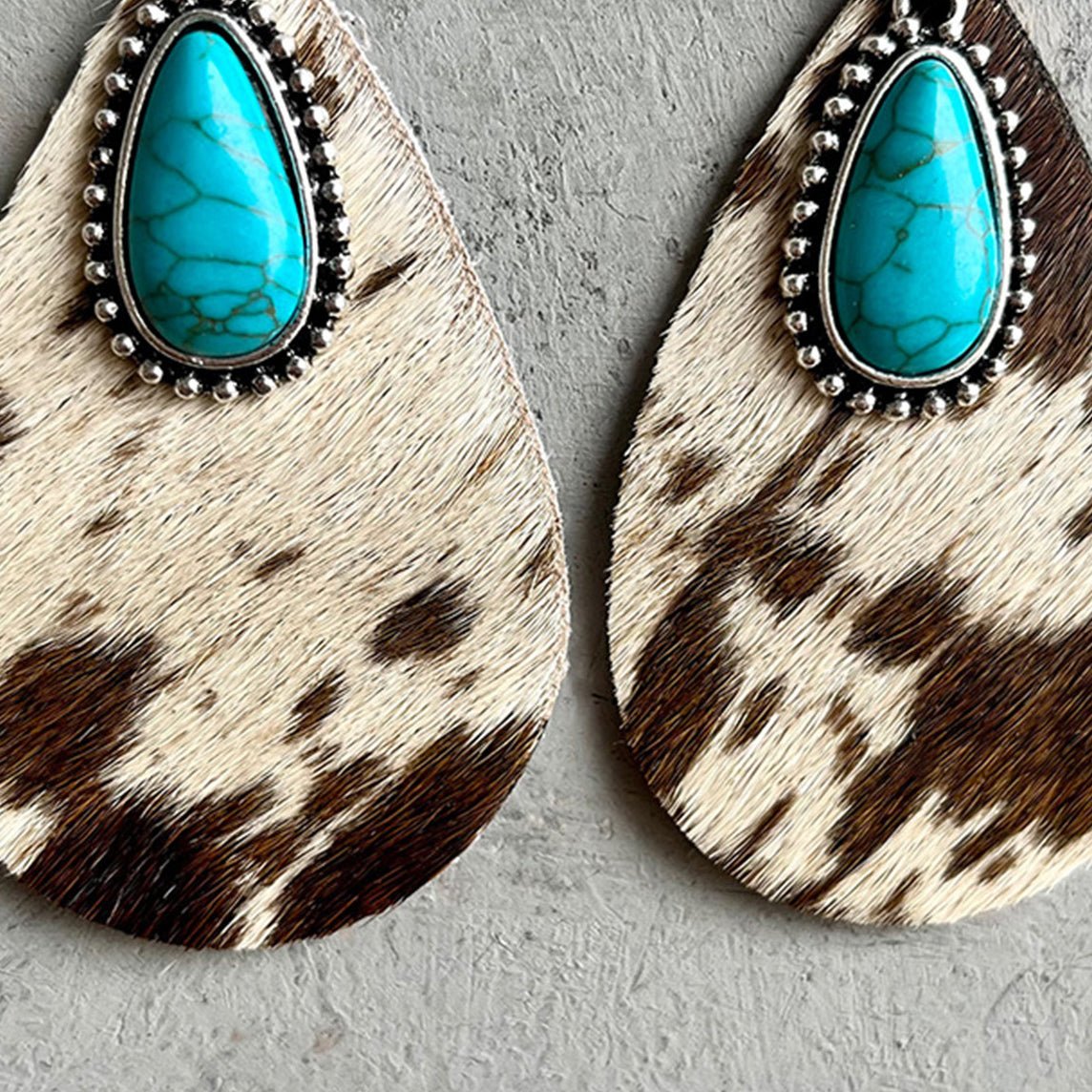 Artificial Turquoise Teardrop Earrings - Runway Regalia