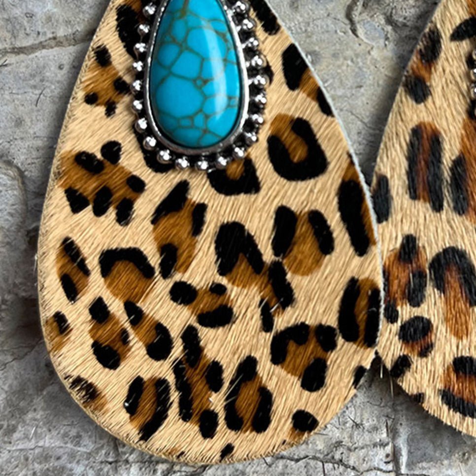 Artificial Turquoise Teardrop Earrings - Runway Regalia