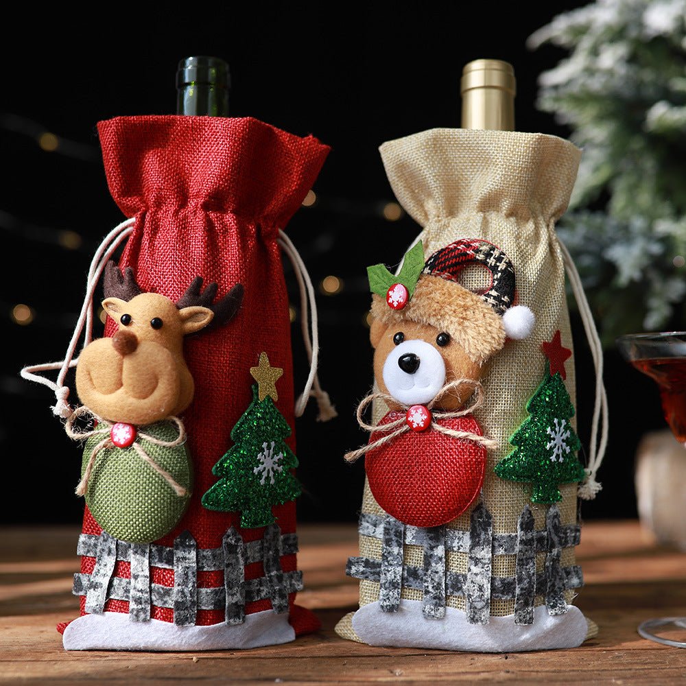 Assorted 2 - Piece Christmas Doll Wine Bottle Covers - Runway Regalia