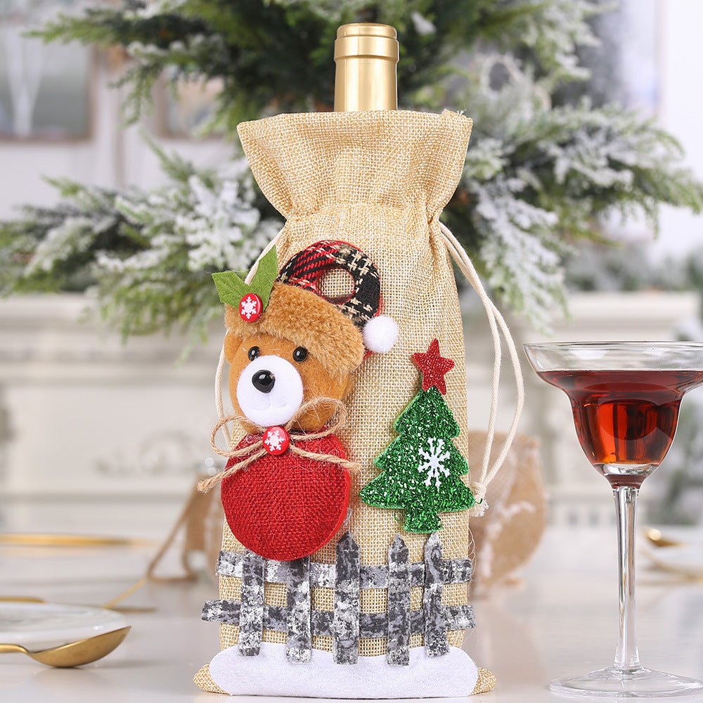 Assorted 2 - Piece Christmas Doll Wine Bottle Covers - Runway Regalia