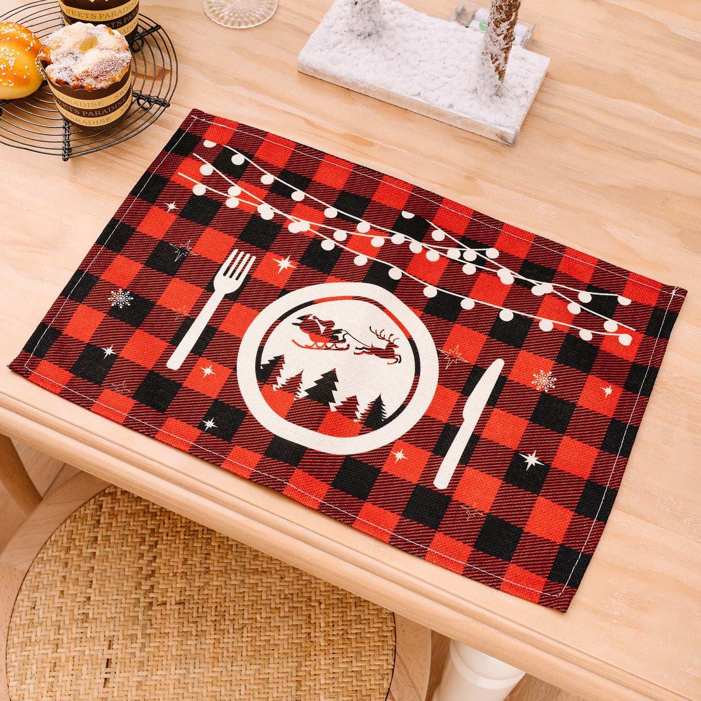 Assorted 2 - Piece Plaid Placemats - Runway Regalia