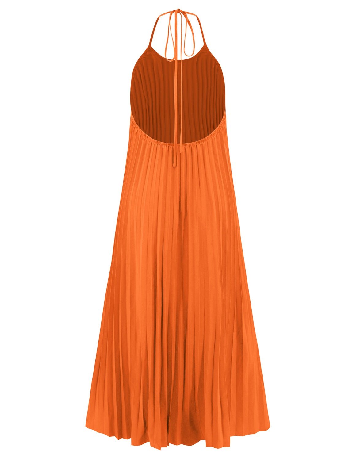 Backless Pleated Halter Neck Dress - Runway Regalia