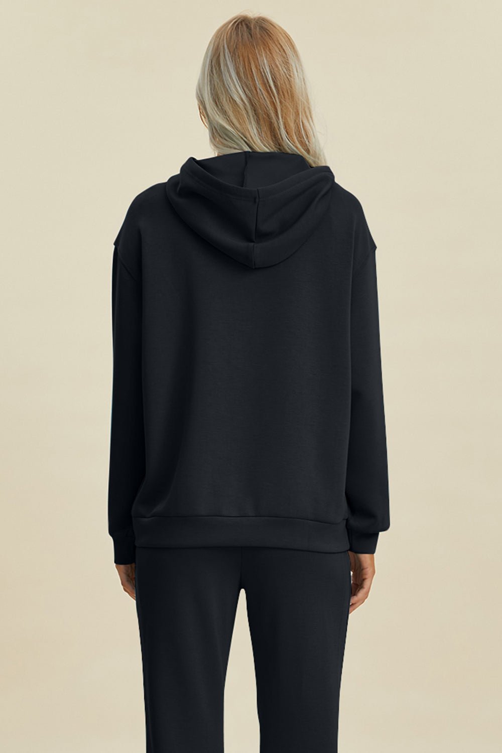 Basic Bae Full Size Air Scuba Drawstring Long Sleeve Hoodie with Kangaroo Pocket - Runway Regalia