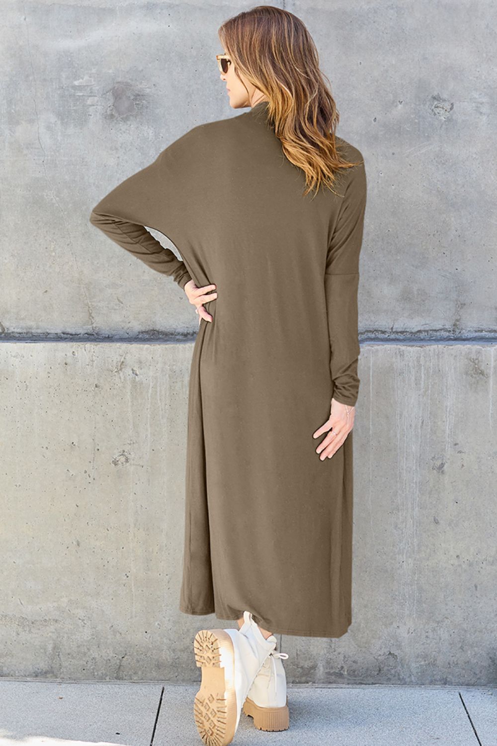 Basic Bae Full Size Open Front Long Sleeve Cover Up - Runway Regalia