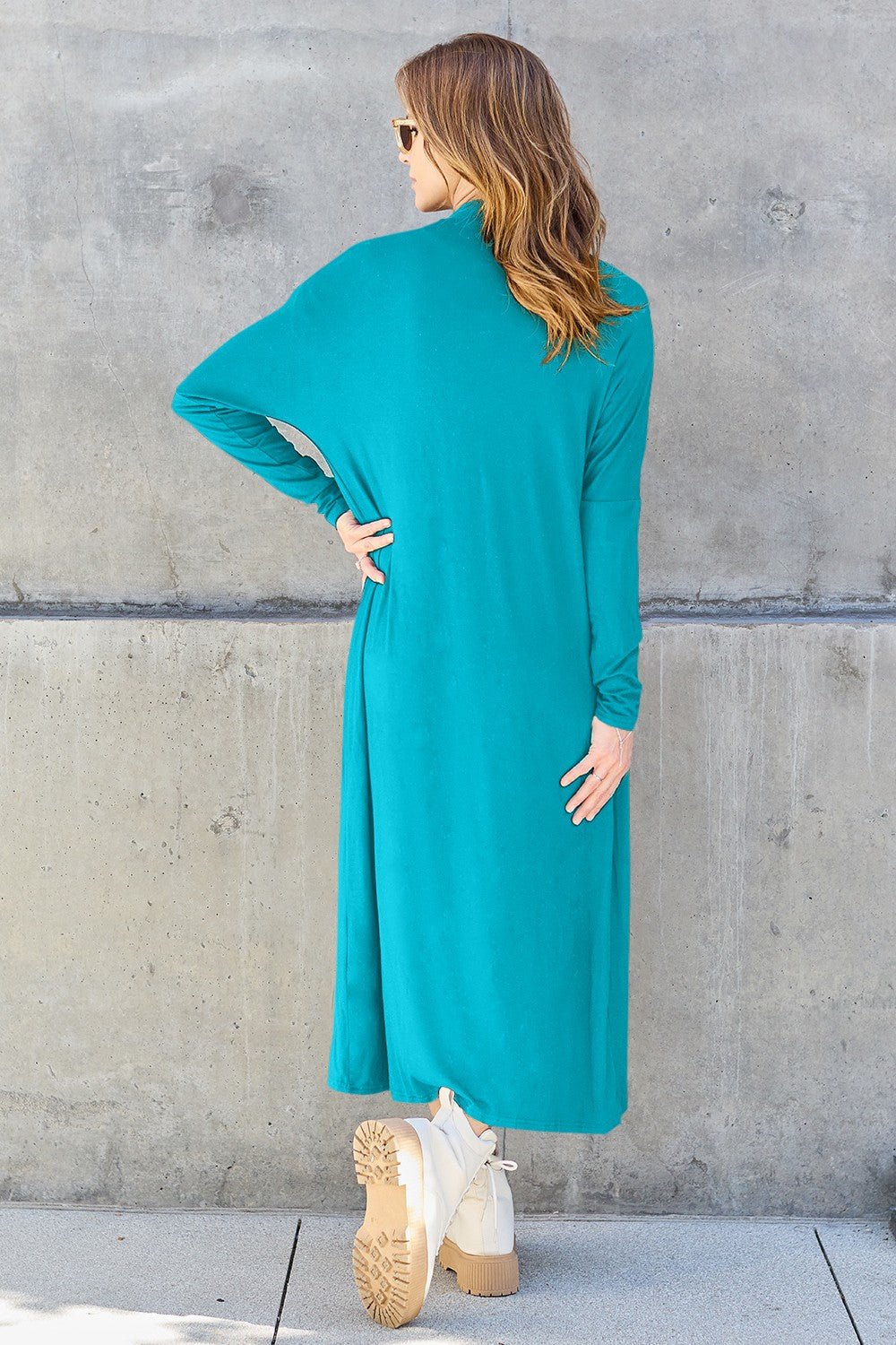 Basic Bae Full Size Open Front Long Sleeve Cover Up - Runway Regalia