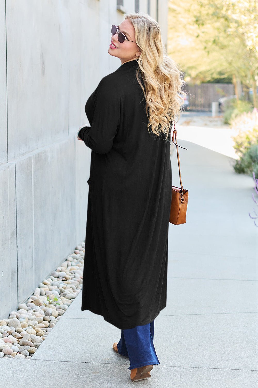 Basic Bae Full Size Open Front Long Sleeve Cover Up - Runway Regalia