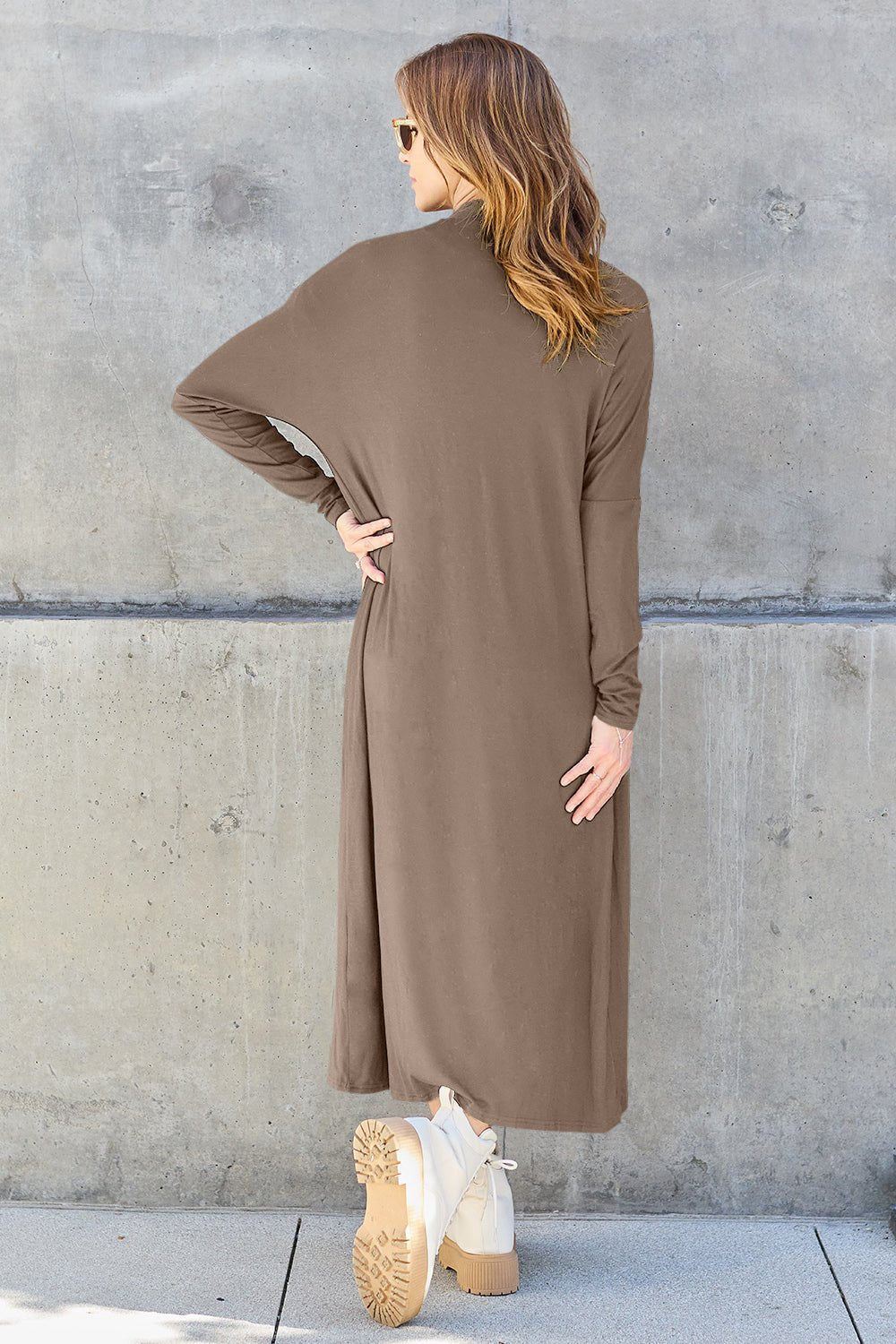 Basic Bae Full Size Open Front Long Sleeve Cover Up - Runway Regalia