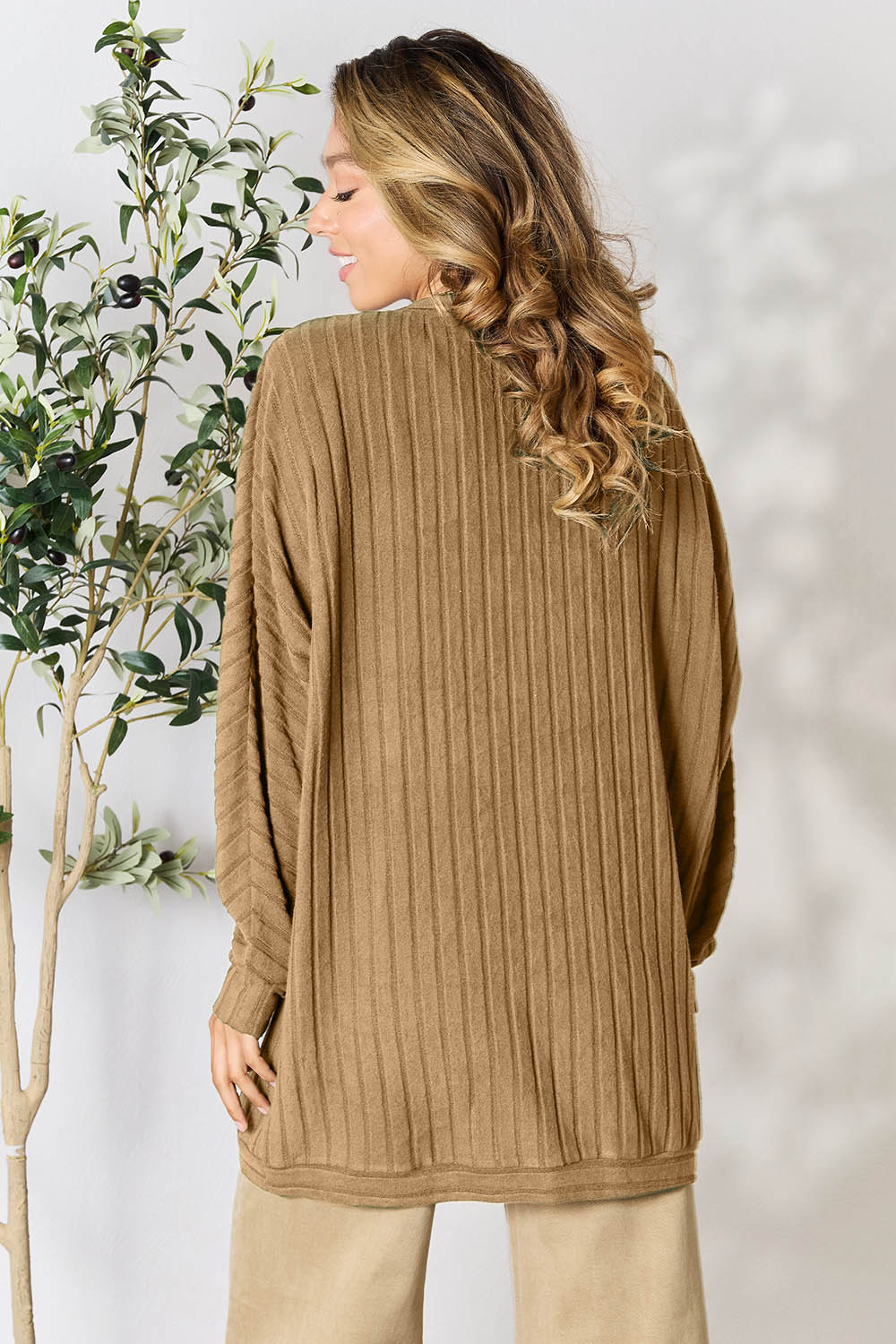 Basic Bae Full Size Ribbed Cocoon Cardigan - Runway Regalia