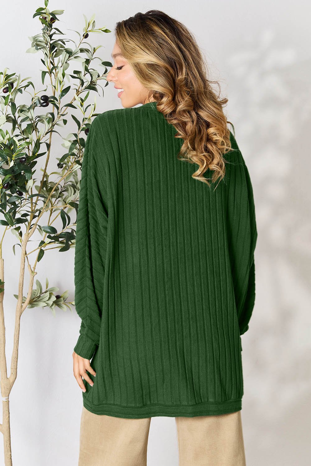 Basic Bae Full Size Ribbed Cocoon Cardigan - Runway Regalia