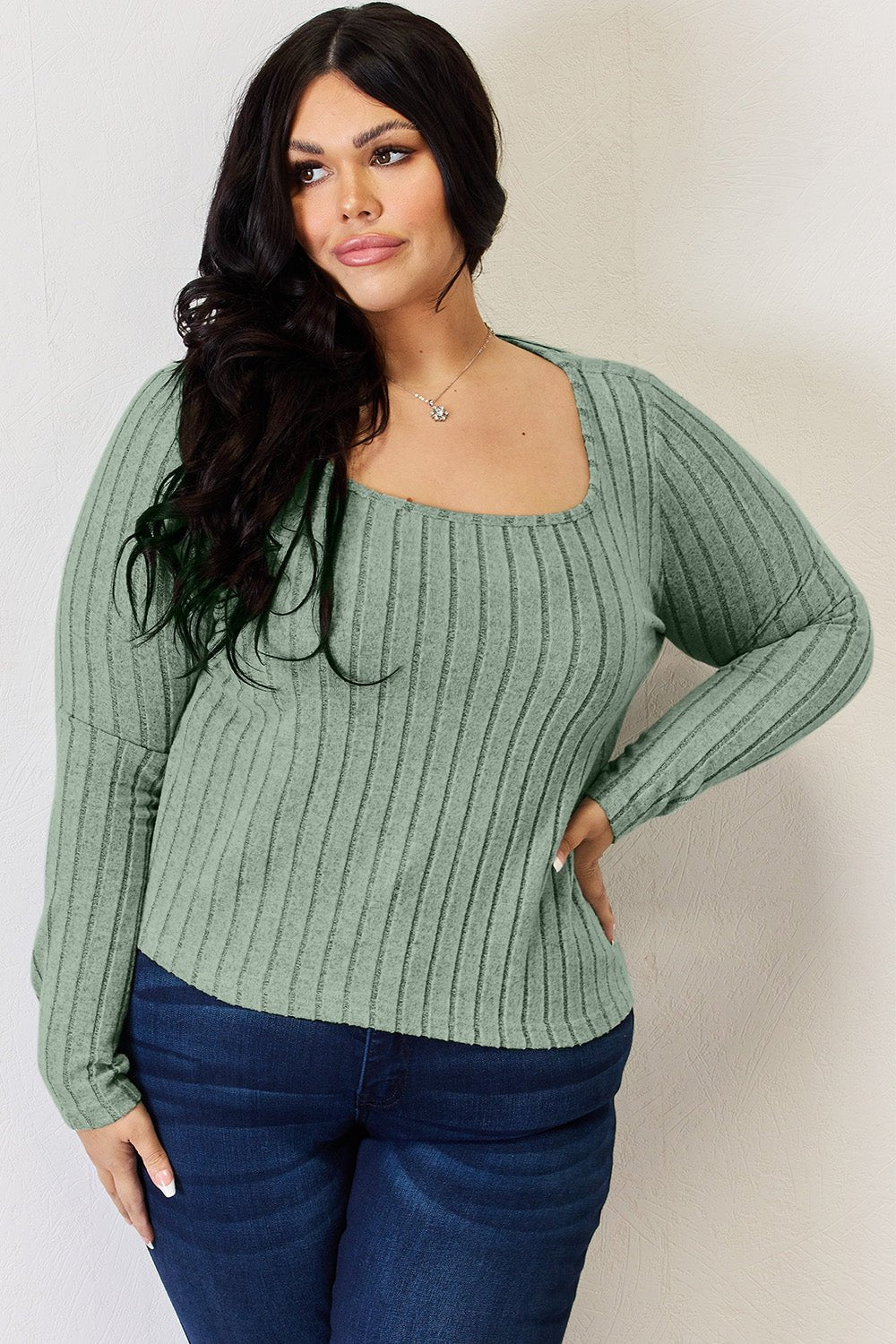 Basic Bae Full Size Ribbed Long Sleeve T-Shirt - Runway Regalia