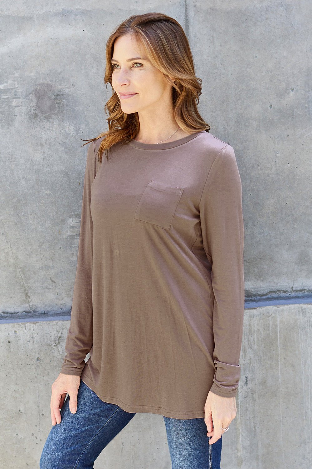 Basic Bae Full Size Round Neck Long Sleeve Top - Runway Regalia