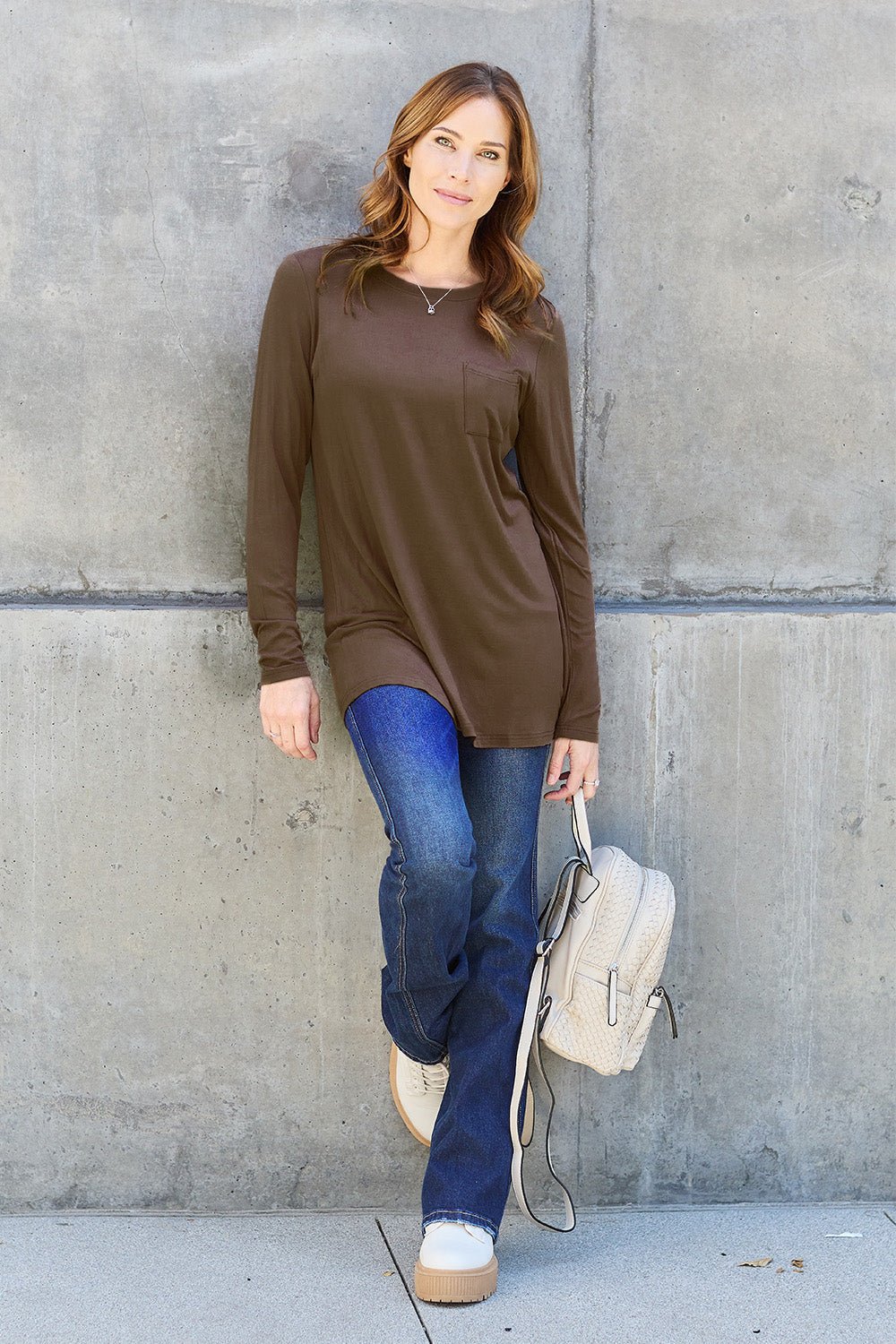 Basic Bae Full Size Round Neck Long Sleeve Top - Runway Regalia