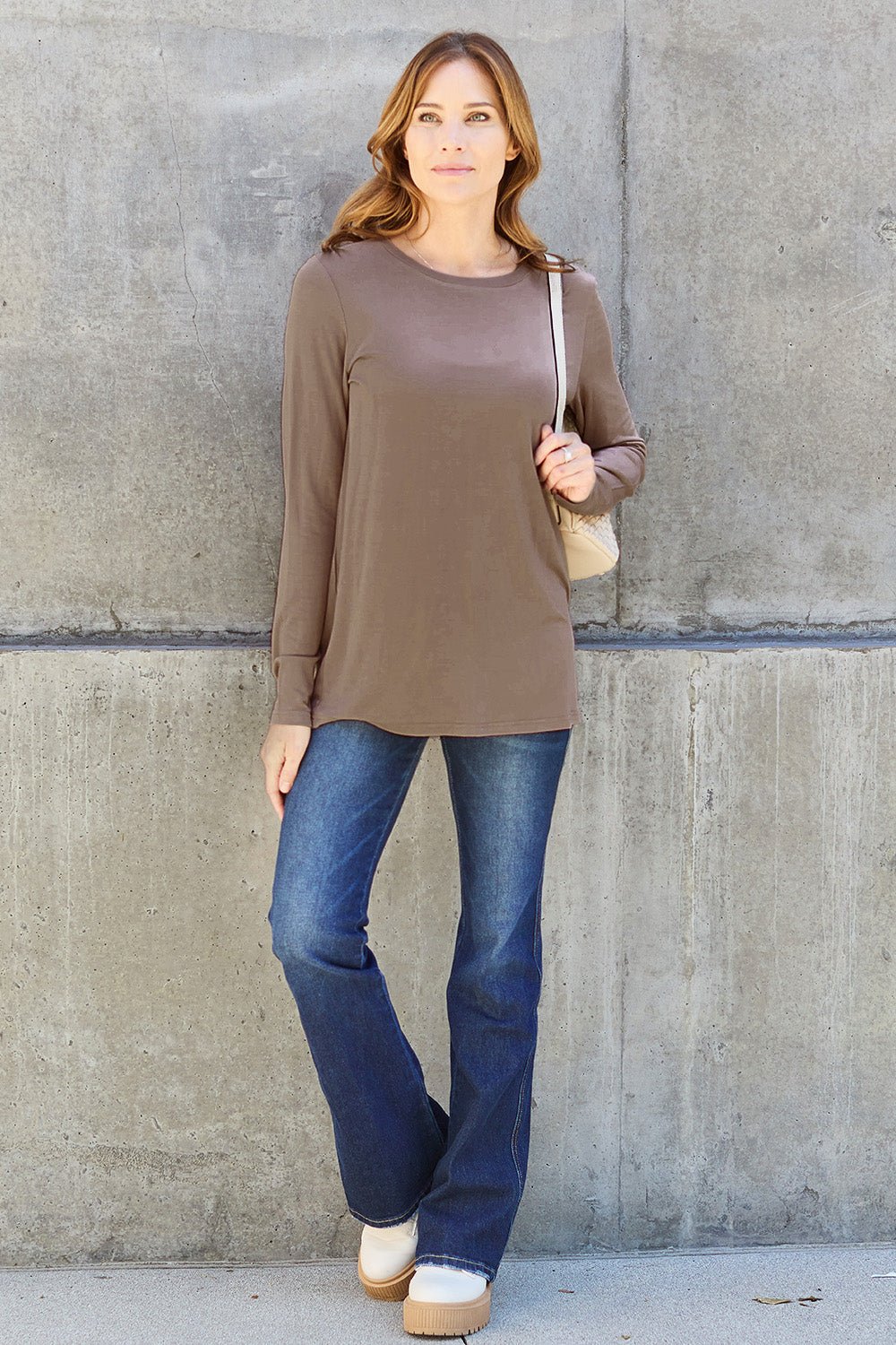 Basic Bae Full Size Round Neck Long Sleeve Top - Runway Regalia