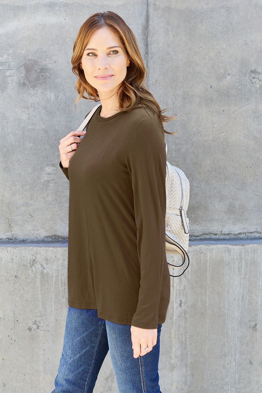 Basic Bae Full Size Round Neck Long Sleeve Top - Runway Regalia