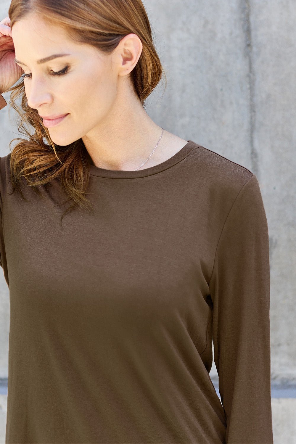 Basic Bae Full Size Round Neck Long Sleeve Top - Runway Regalia